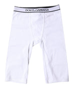 Weiße Logo Baumwolle Cropped Tights Unterwäsche