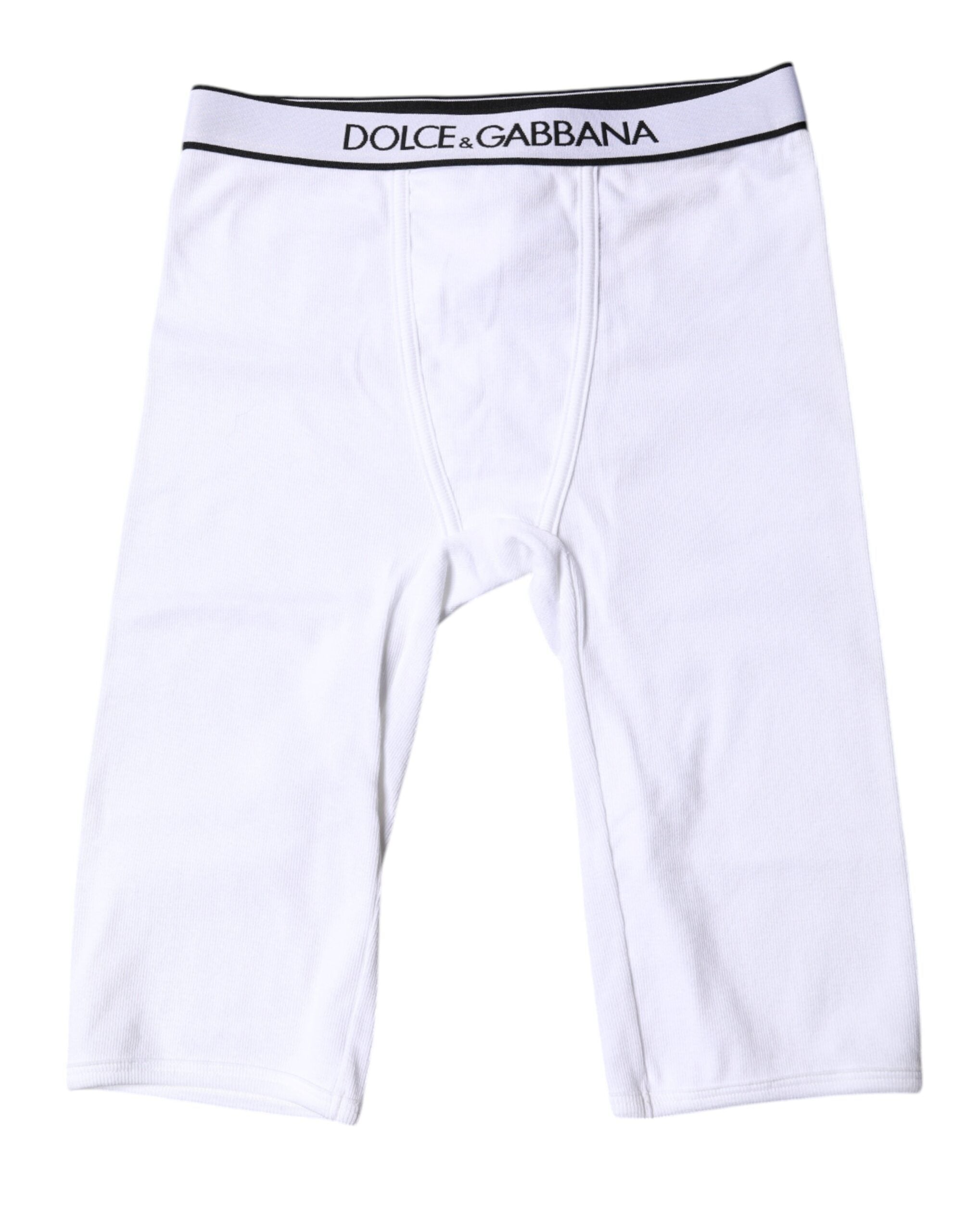 Weiße Logo Baumwolle Cropped Tights Unterwäsche