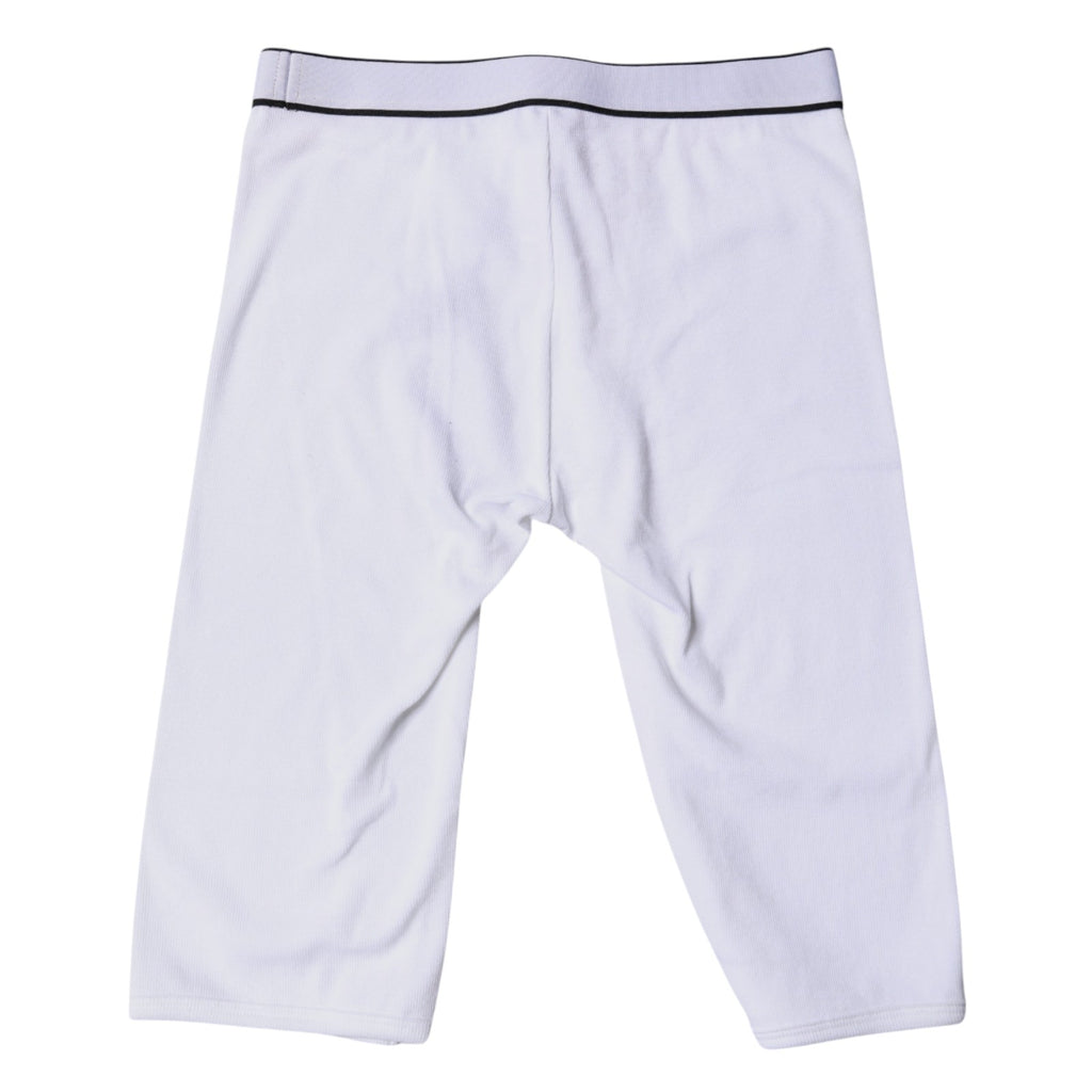 Weiße Logo Baumwolle Cropped Tights Unterwäsche