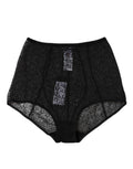 Schwarzer Logo Mieder Höschen Slip mit hoher Taille