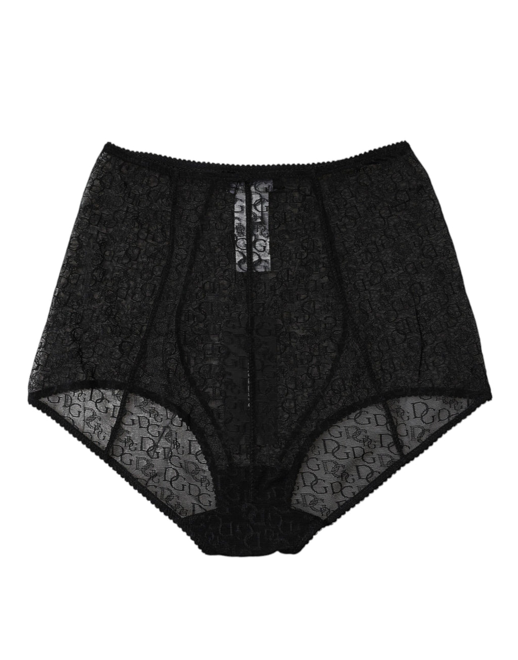 Schwarzer Logo Mieder Höschen Slip mit hoher Taille