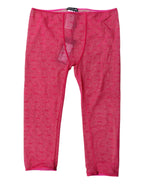 Fuchsia Logo Lace Lingerie Cropped Tight Underwear