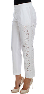 Weißes Kleid mit Blumenmuster und Cut-outs Sizilienhose