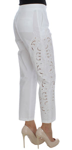Weißes Kleid mit Blumenmuster und Cut-outs Sizilienhose