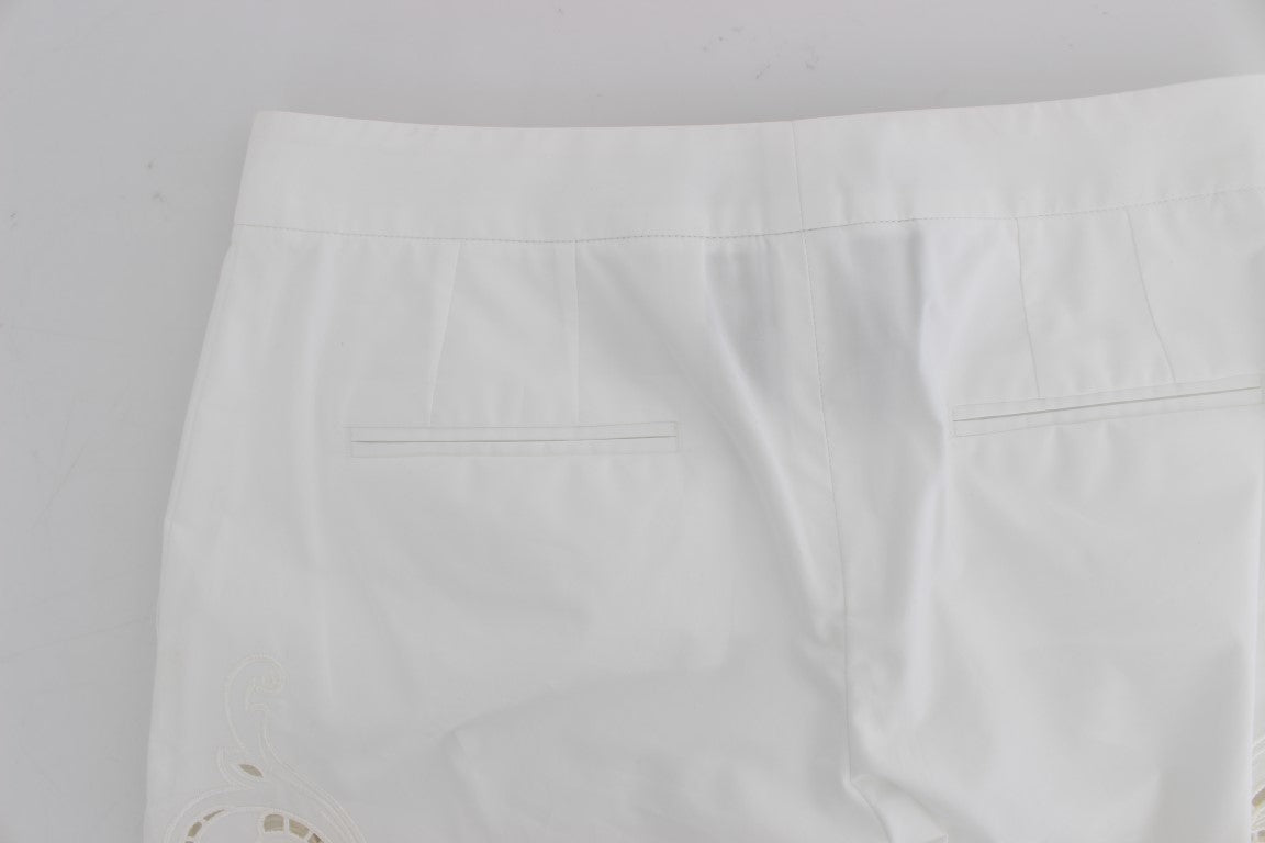 Weißes Kleid mit Blumenmuster und Cut-outs Sizilienhose