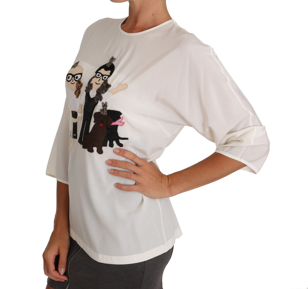 Weiße Seide #dgfamily Bluse T-Shirt