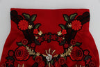 Rote Seidenkristallrosen-Shorts