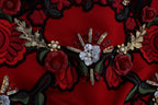 Rote Seidenkristallrosen-Shorts