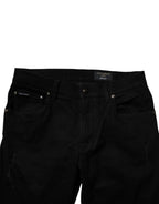 Black Cotton Stretch Skinny Men Denim Jeans
