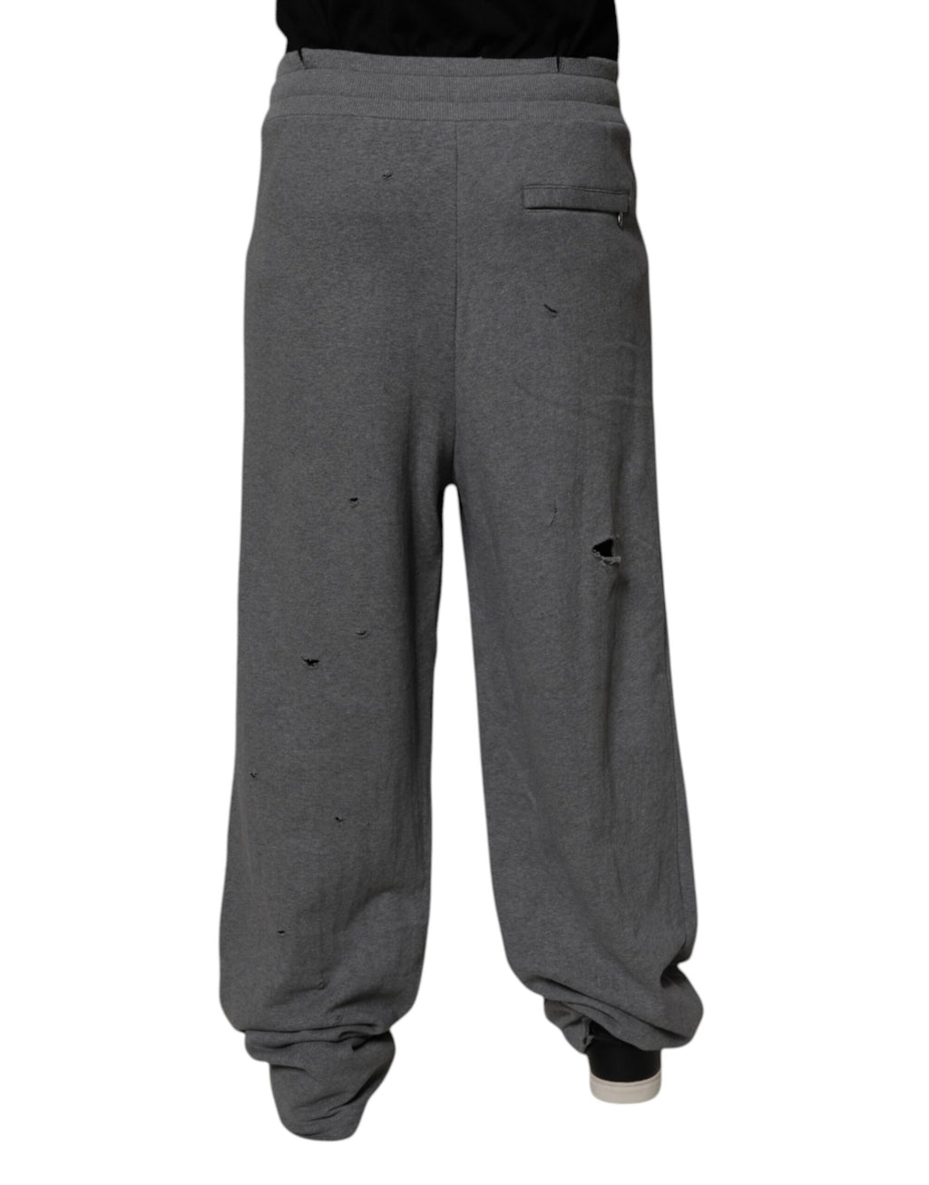 Graue Baumwolle RipStyle Gerade Sweatpants Hose