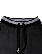 Black Gray Cotton Layered Men Sweatpants Pants