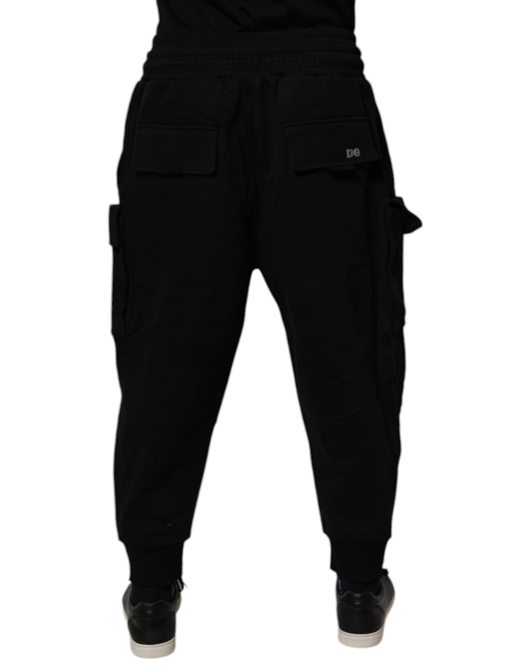 Schwarze Cargo Jogger Sweathose für Herren aus Baumwolle