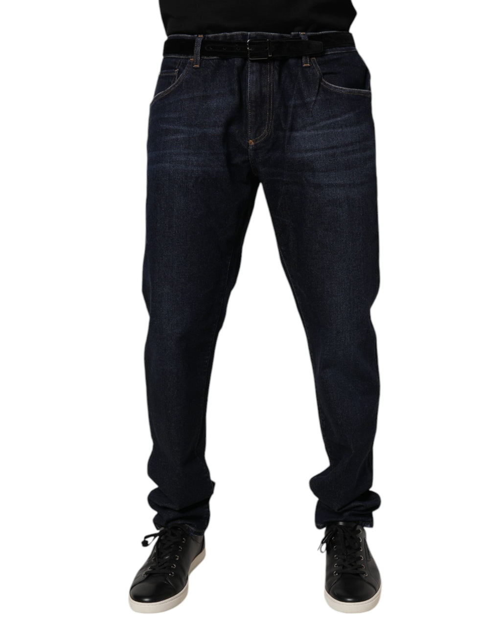 Dunkelblaue Stretch-Skinny-Jeans aus Baumwolle