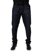 Dunkelblaue Stretch-Skinny-Jeans aus Baumwolle