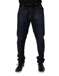 Dunkelblaue Stretch-Skinny-Jeans aus Baumwolle
