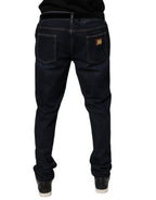 Dunkelblaue Stretch-Skinny-Jeans aus Baumwolle