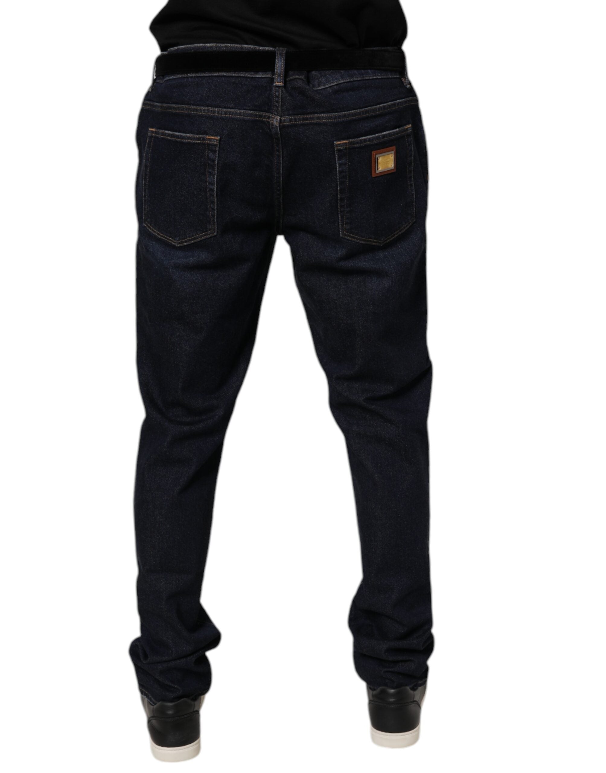 Dunkelblaue Stretch-Skinny-Jeans aus Baumwolle