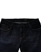 Dunkelblaue Stretch-Skinny-Jeans aus Baumwolle