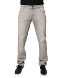 Helle graue Skinny Jeans aus Baumwolle