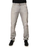 Helle graue Skinny Jeans aus Baumwolle