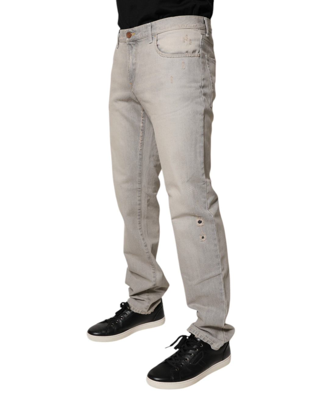 Helle graue Skinny Jeans aus Baumwolle