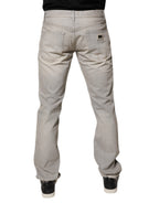 Helle graue Skinny Jeans aus Baumwolle