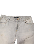 Helle graue Skinny Jeans aus Baumwolle
