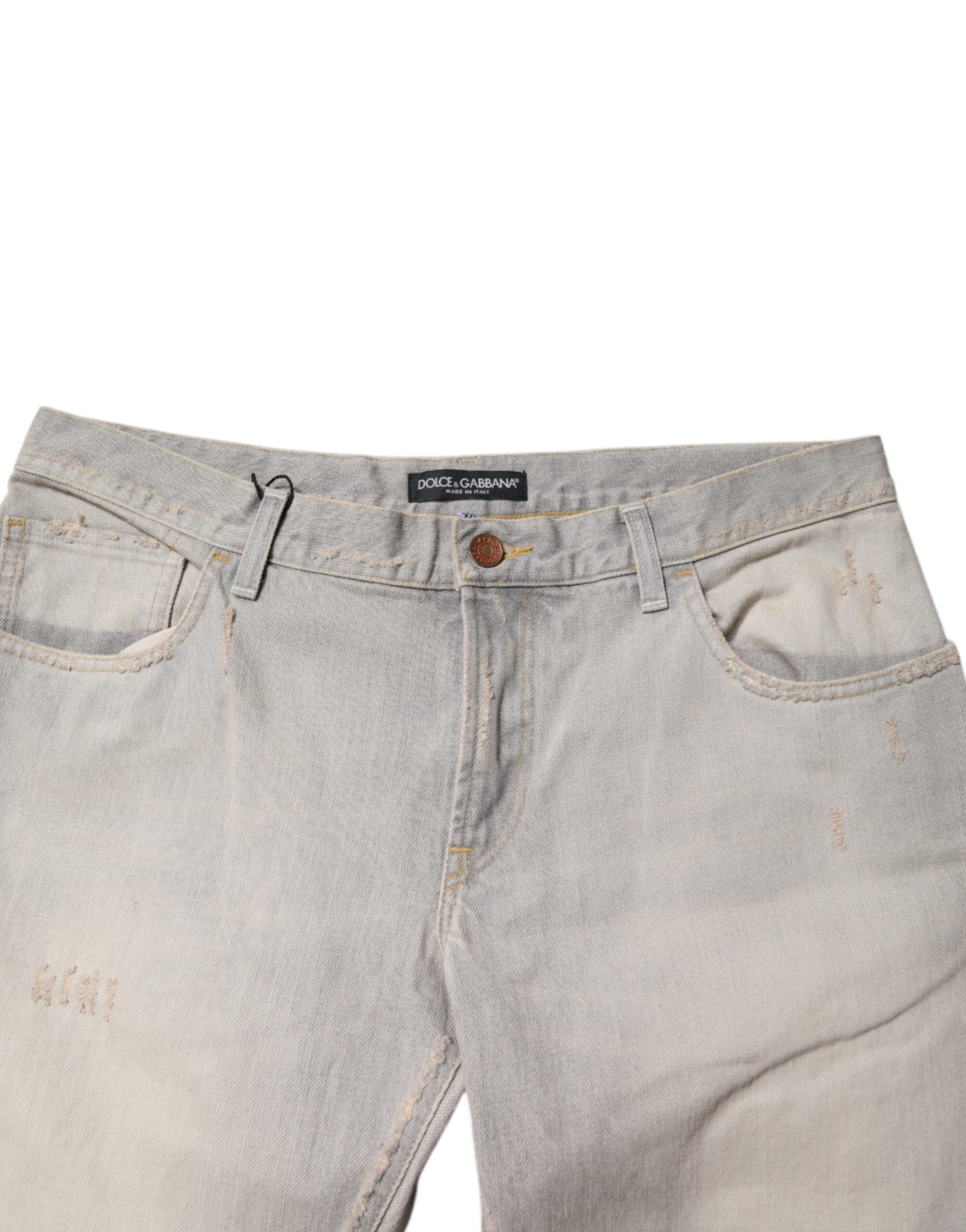 Helle graue Skinny Jeans aus Baumwolle