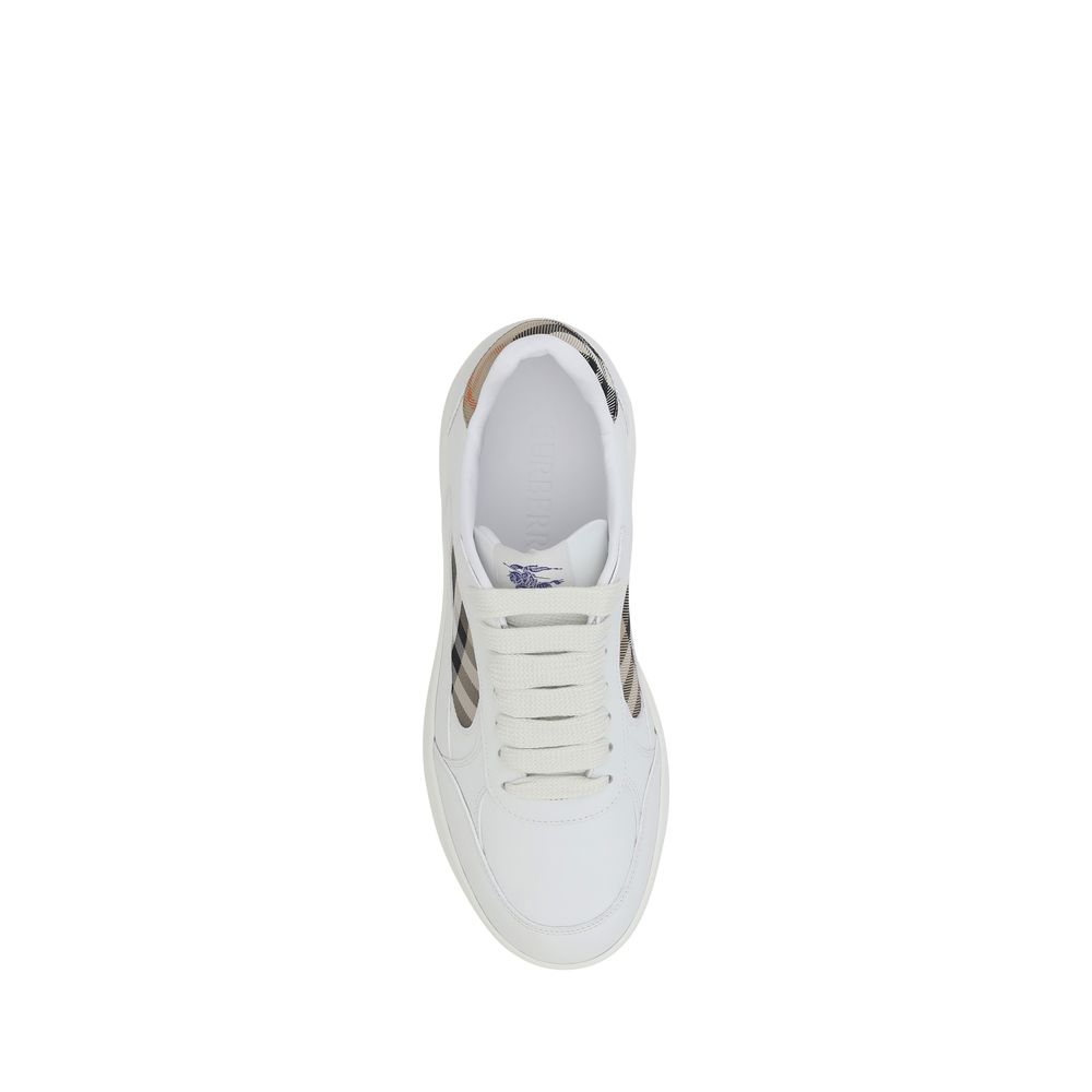 Weiße Kalbsleder Bos Taurus Low Top Sneakers