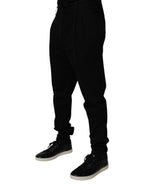 Schwarze Stretch-Skinny-Hose aus Baumwolle