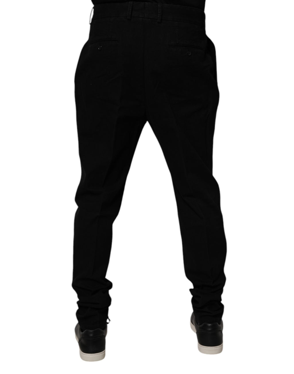 Schwarze Stretch-Skinny-Hose aus Baumwolle