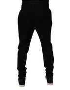 Schwarze Stretch-Skinny-Hose aus Baumwolle