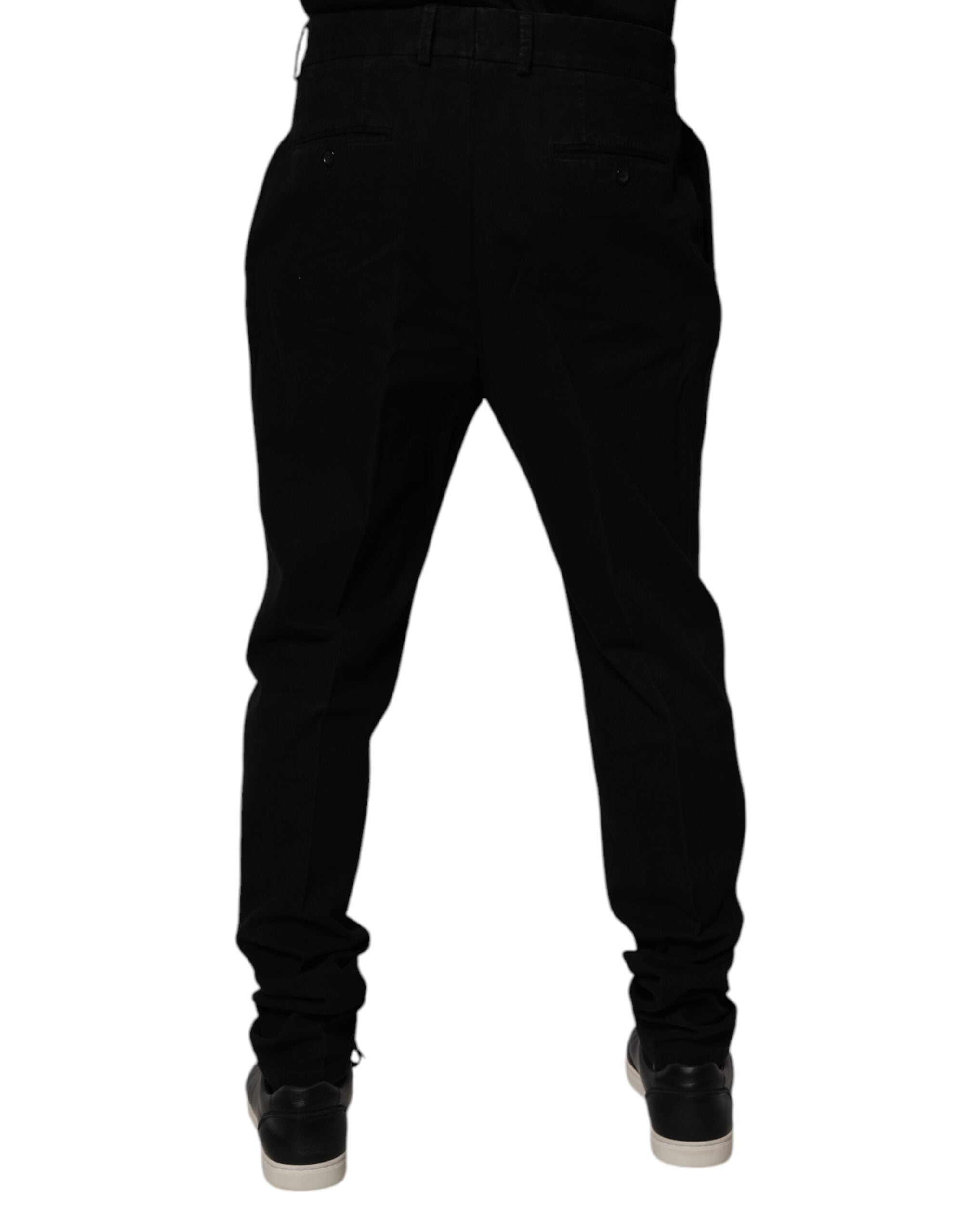 Schwarze Stretch-Skinny-Hose aus Baumwolle