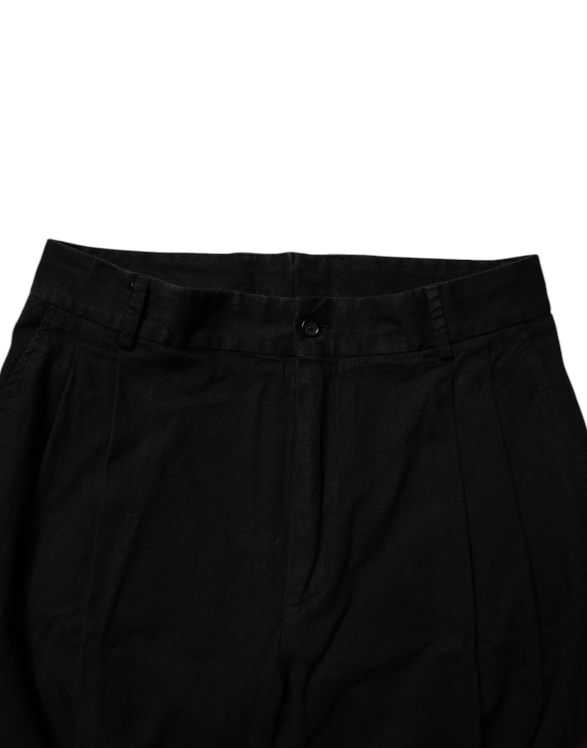 Schwarze Stretch-Skinny-Hose aus Baumwolle