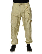 Gelbe Cargo-Ketten-Jogginghose aus Nylon für Herren