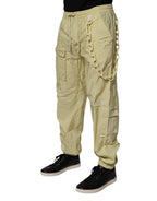 Gelbe Cargo-Ketten-Jogginghose aus Nylon für Herren