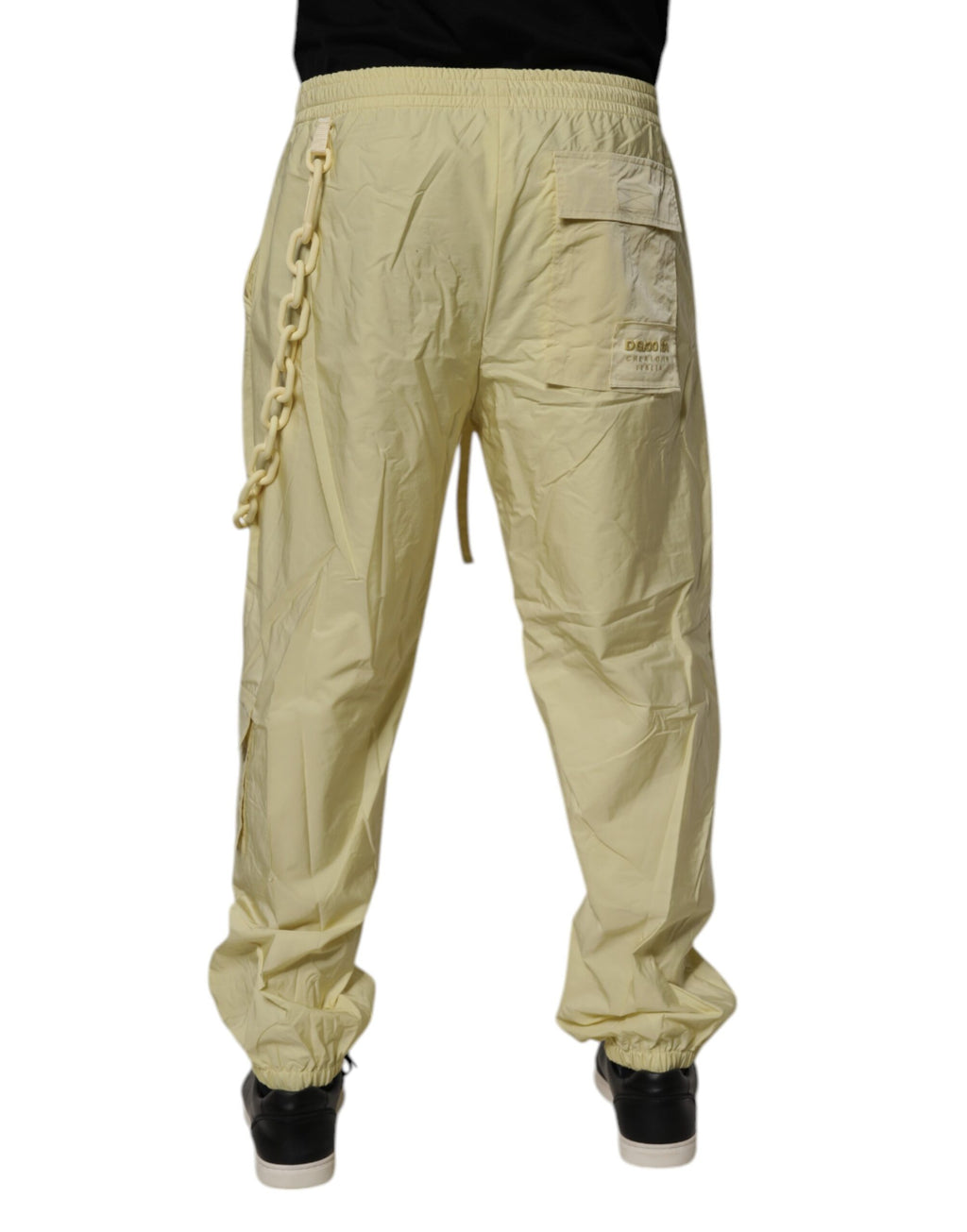 Gelbe Cargo-Ketten-Jogginghose aus Nylon für Herren