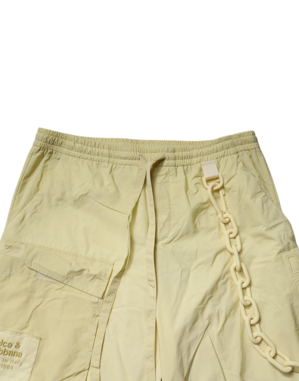 Gelbe Cargo-Ketten-Jogginghose aus Nylon für Herren