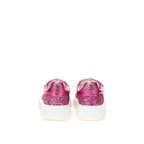 Fuchsia Fabric And Leather Low Top Sneakers