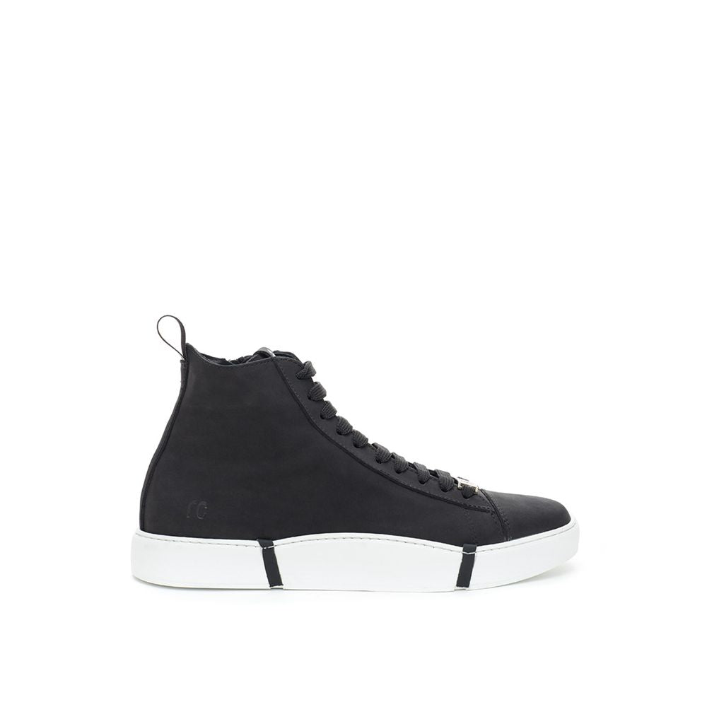 Schwarze High-Top-Sneaker aus Wildleder