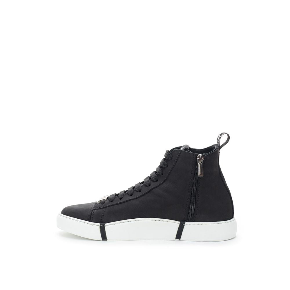 Schwarze High-Top-Sneaker aus Wildleder
