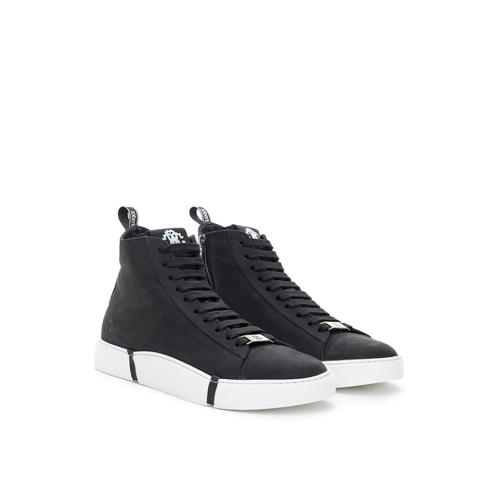 Schwarze High-Top-Sneaker aus Wildleder