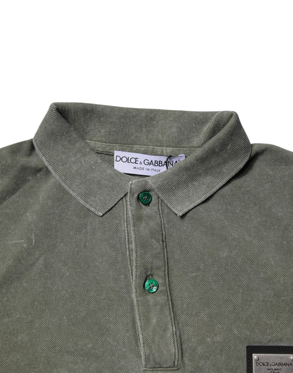 Polohemd mit Army-Green-Logo und Plakette aus Baumwolle