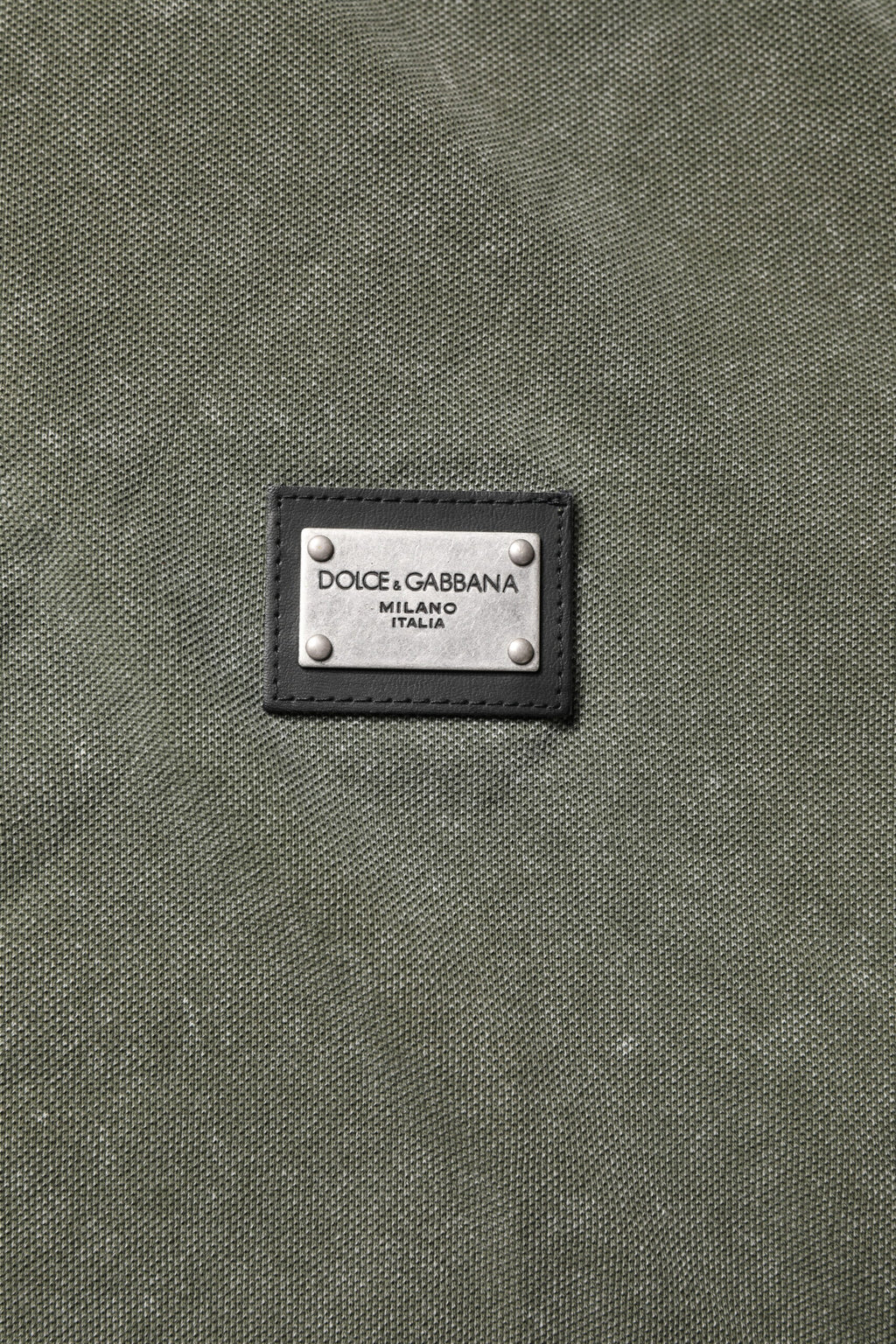 Polohemd mit Army-Green-Logo und Plakette aus Baumwolle