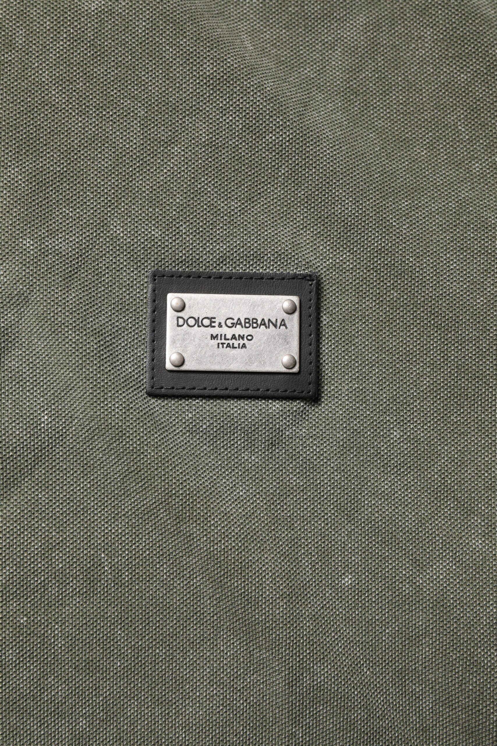 Polohemd mit Army-Green-Logo und Plakette aus Baumwolle