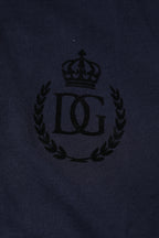 Dark Blue Cotton Crown Collared Polo T-shirt
