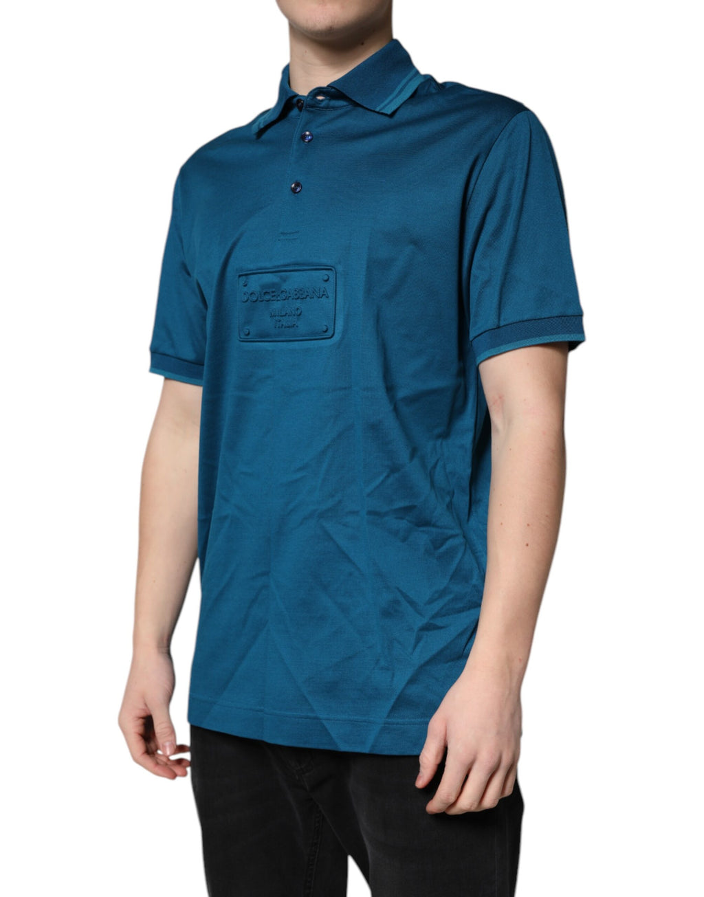 Herren Polo-Shirt aus Baumwolle mit blauem Logo