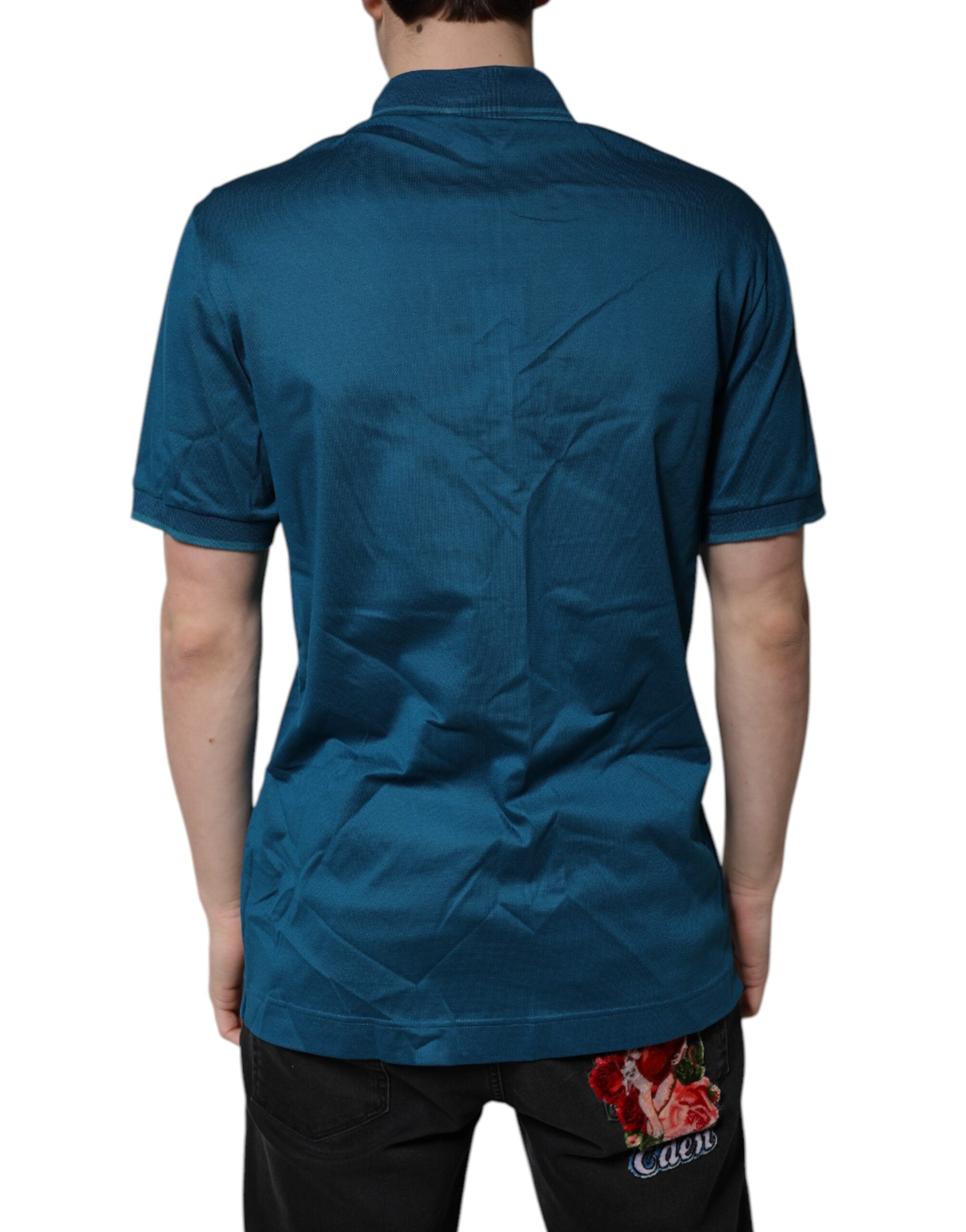 Herren Polo-Shirt aus Baumwolle mit blauem Logo