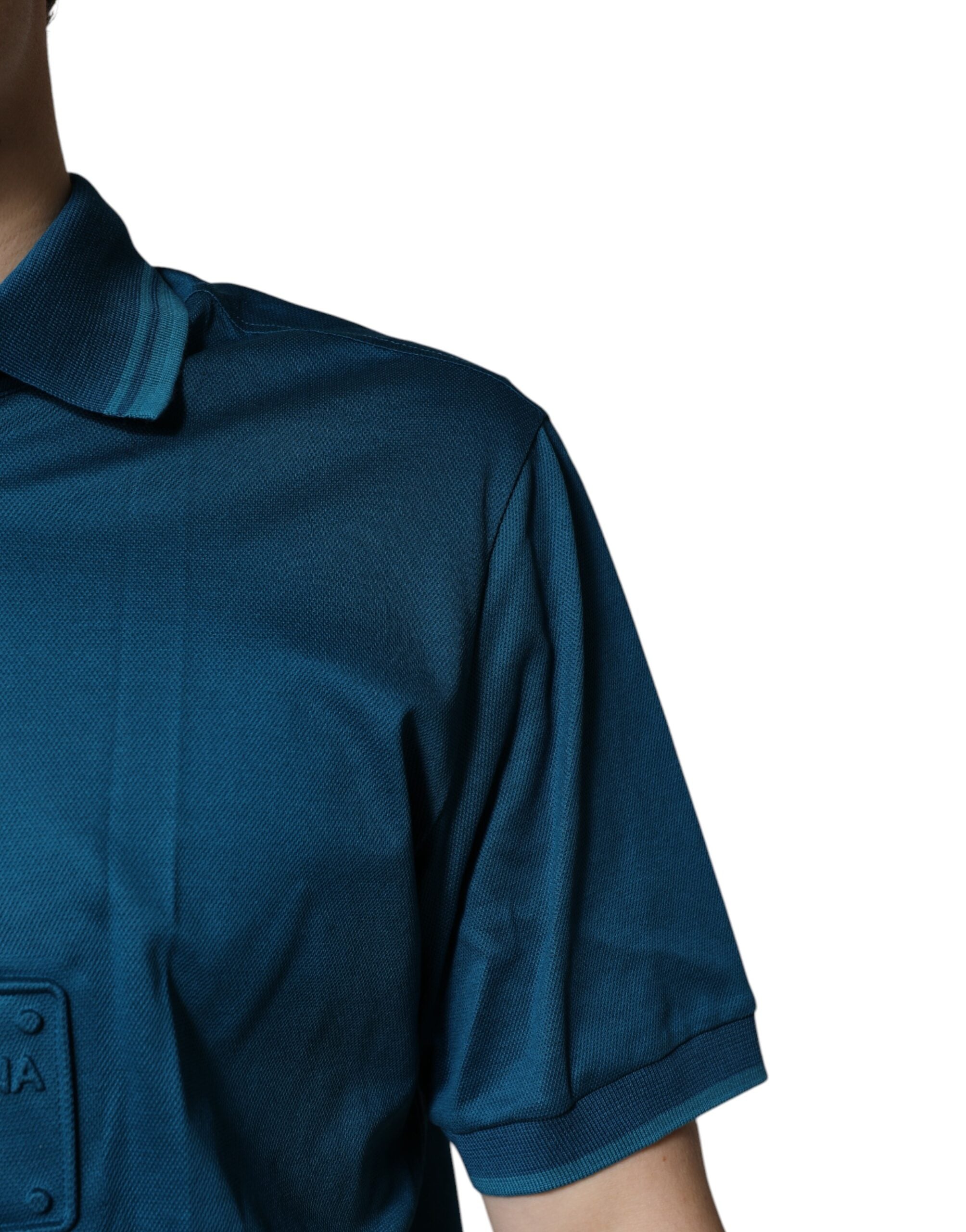 Herren Polo-Shirt aus Baumwolle mit blauem Logo