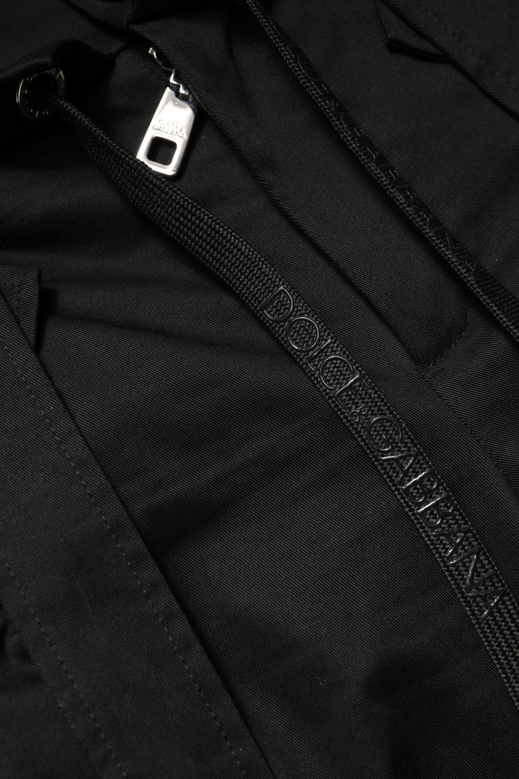High-Waist Cargo-Hose aus schwarzer Baumwolle